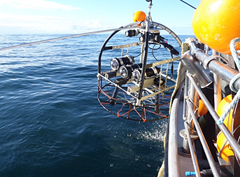 Video lander being deployed to collect video
