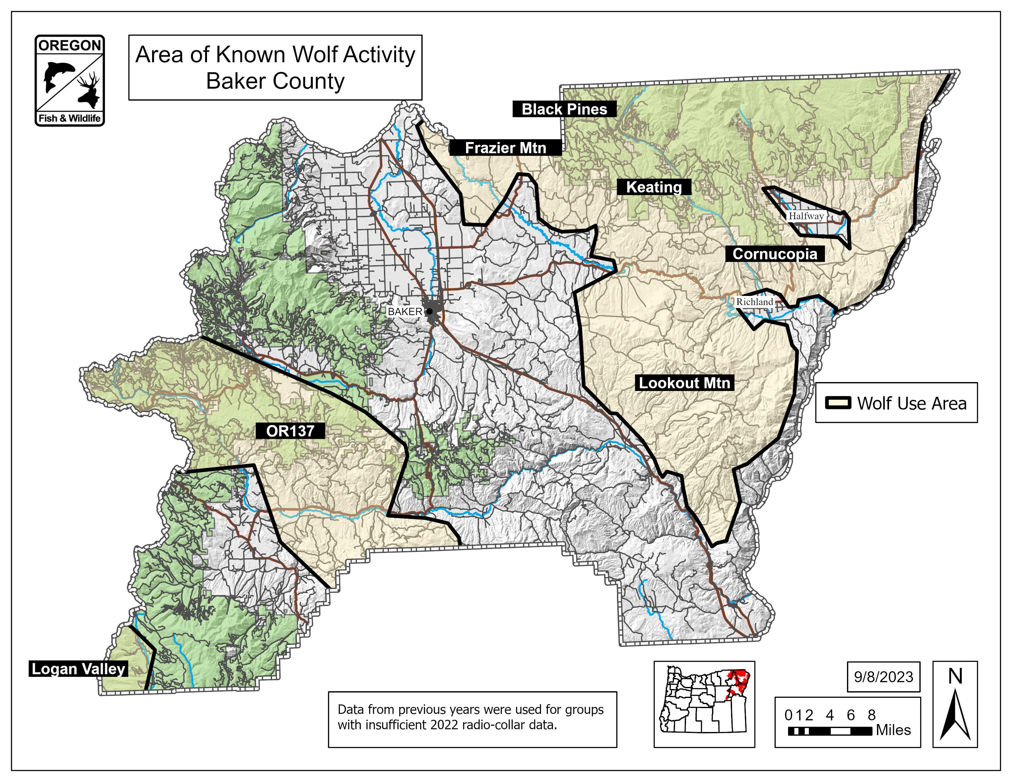 Specific Wolves and Wolf Packs in Oregon – Baker County
